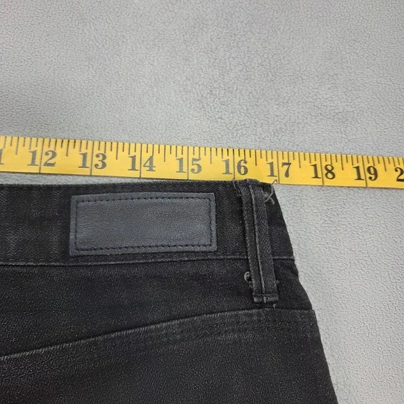 SPAO Jeans Mens 34x26 Black Tapered Selvedge Denim Zip Fly Stretch Casual Pants